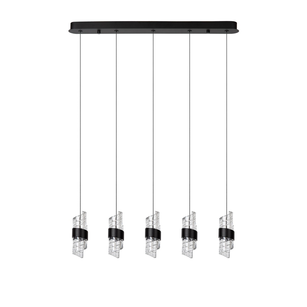 Lucide Design hanglampKligande 5-lichts zwart recht - 13496/35/30